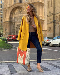 Fashion Loose Plush Long sleeve Pure Coats