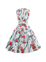 Round Neck Floral Printed Skater Dress