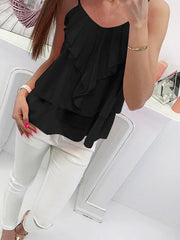 Women Colorful Summer Chiffon Plain Vests
