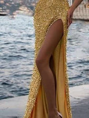 Sexy One shoulder Paillette Evening Dresses
