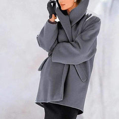 Fashion Cape collar Pure Long sleeve Coats