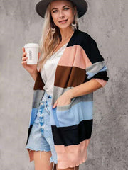 Fashion Pocket Knit Long sleeve Cardigan Coats