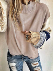 Pure Round neck Knit Long sleeve Sweaters
