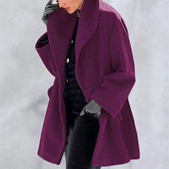 Fashion Cape collar Pure Long sleeve Coats