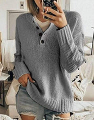 Casual Fashion Long sleeve Pure Fastener Knit Sweaters