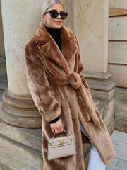 Loose Pure Plush Lacing Coats