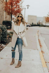 Fashion Gored Plush Lapel Coats