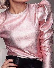Fashion Pure Long sleeve Round neck T-Shirts