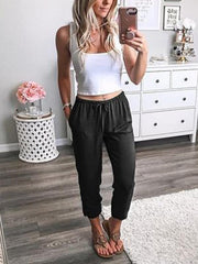 Casual Loose Women Thin Comfy Waist Tie Women Long Pants
