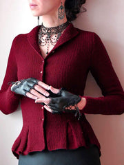 Casaul Pure Knit Fastener Sweaters