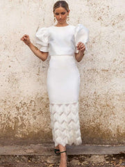 Fashion Round neck Half sleeve Two-piece Bodycon Dresses