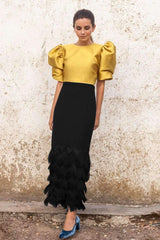 Fashion Round neck Half sleeve Two-piece Bodycon Dresses