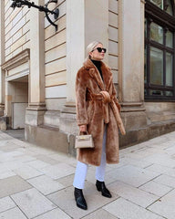 Loose Pure Plush Lacing Coats