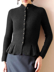 Casaul Pure Knit Fastener Sweaters
