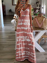 Loose printed halter long maxi dresses