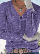 Casual V neck Fastener Knit Sweaters