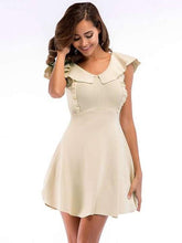 Fashion Pure V neck Sleeveless Skater Dresses