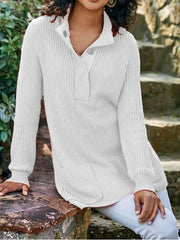 Pure High collar Long sleeve Fastener Pocket Sweaters