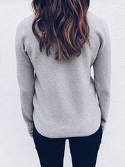 Round collar Lace Hem with shoulder button design Long Sleeve T-shirts