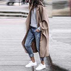 Fashion Pure Long sleeve Lapel Coats