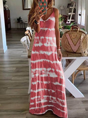 Loose printed halter long maxi dresses