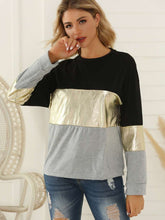 Fashion Gored Long sleeve Round neck T-Shirts
