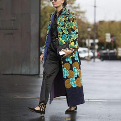 Fashion Print Retro Long Coats