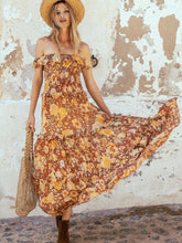 Fashion Print One shoulder Maxi Dresses