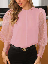 Fashion Elegant Lace Gored Long sleeve Point Blouses