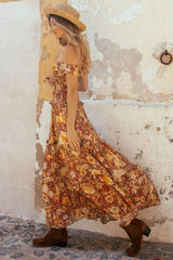 Fashion Print One shoulder Maxi Dresses