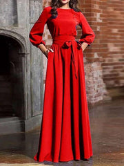 Fashion Pure Lacing Round neck Long sleeve CiciCloth