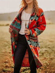 Fashion Casual Print Long sleeve Coats