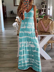 Loose printed halter long maxi dresses