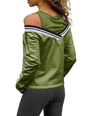 Round Neck Off Shoulder Special Design Woman Sweatshirt