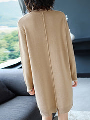 Many Colors Knitting Long Shift Sweater Dresses