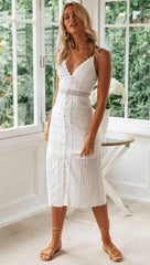 Fashion Lace Backless Vest Maxi Dresses