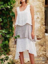 Fashion Gored Vest Cotton Maxi Dresses