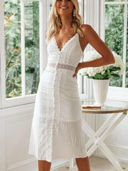 Fashion Lace Backless Vest Maxi Dresses