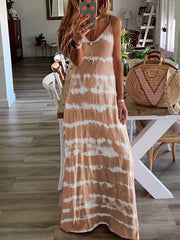Loose printed halter long maxi dresses