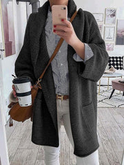 Solid color casual long cardigan sweater coats