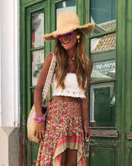 Fashion Print Irregular Skirts