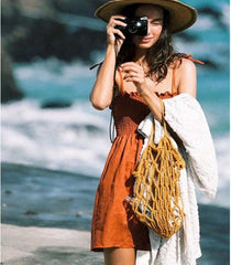 Casual Pure Vest Drape One shoulder Fastener Skater Dresses