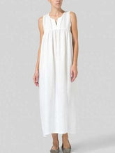 Fashion Pure V neck Sleeveless Maxi Dresses
