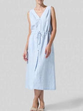 Fashion Pure V neck Lacing Sleeveless Maxi Dresses
