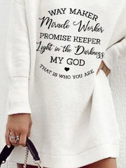 Casual Letter Long Sleeve Dresses