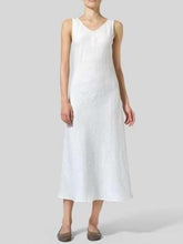 Fashion Pure V neck Sleeveless Maxi Dresses