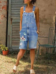 Fashion Casual Embroider Jeans Jumpsuits