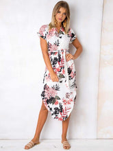Sexy v-neck floral printed long maxi dresses