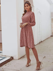 Fashion Point print Long sleeve Skater Dresses