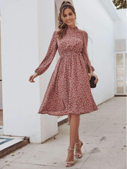 Fashion Point print Long sleeve Skater Dresses